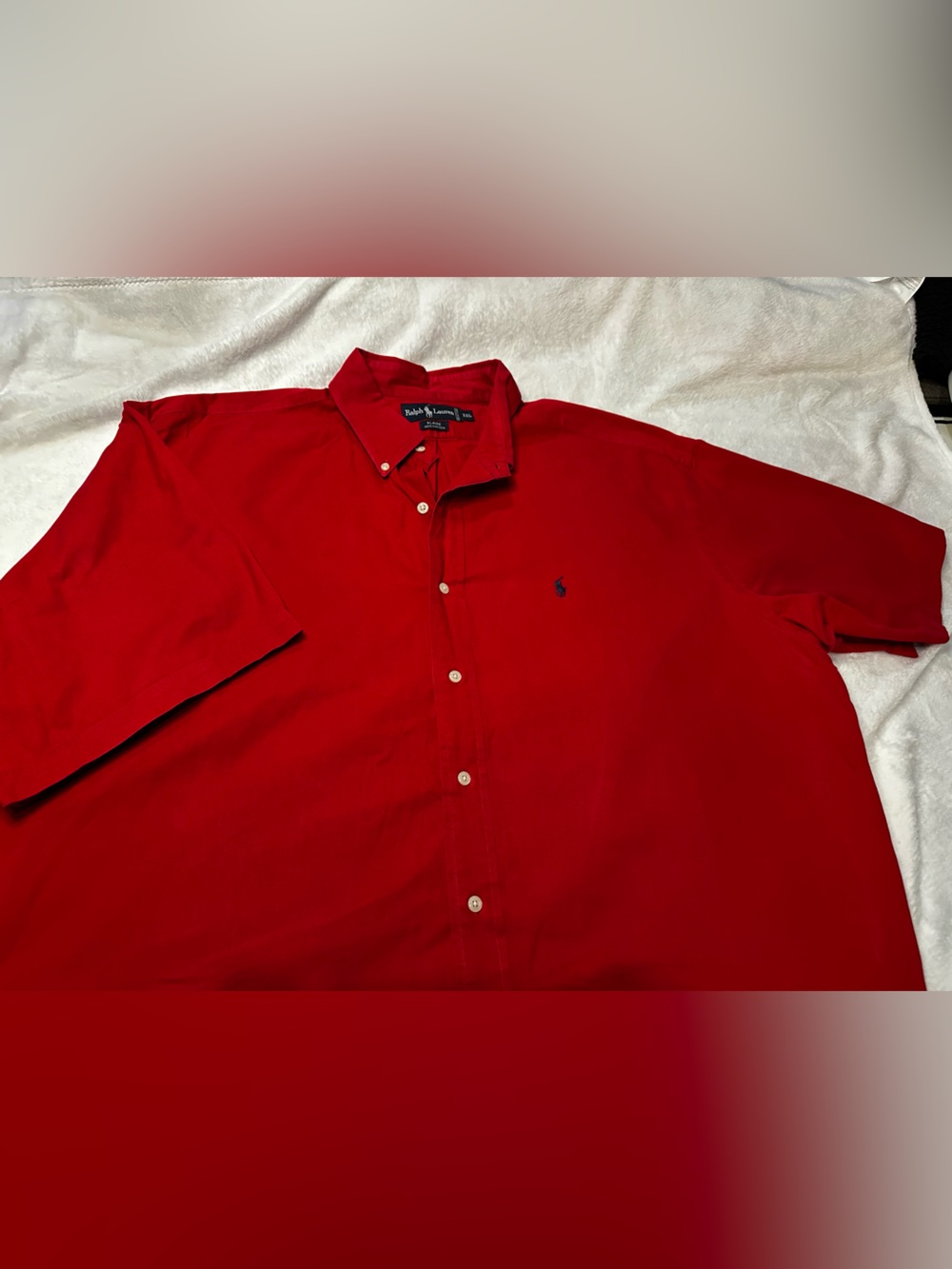 Ralph Lauren Red Short-Sleeve Button-Down Polo Shirt